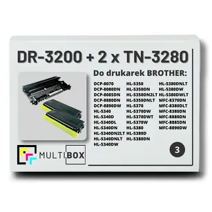 2x Toner do BROTHER TN-3280 + 1x Bęben DR-3200 3-pak Multibox zamiennik