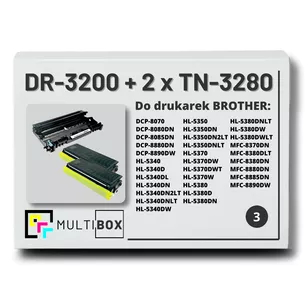 2x Toner do BROTHER TN3280 + 1x Bęben DR3200 3-pak Multibox zamiennik