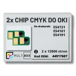 2-PAK Multibox zestaw Chipów do OKI ES4131 ES4161 ES4191 44917607 2x12,0K - 2