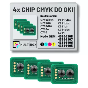 4-pak zestaw Chipów CMYK do OKI C710 C711 4x11,5K Multibox