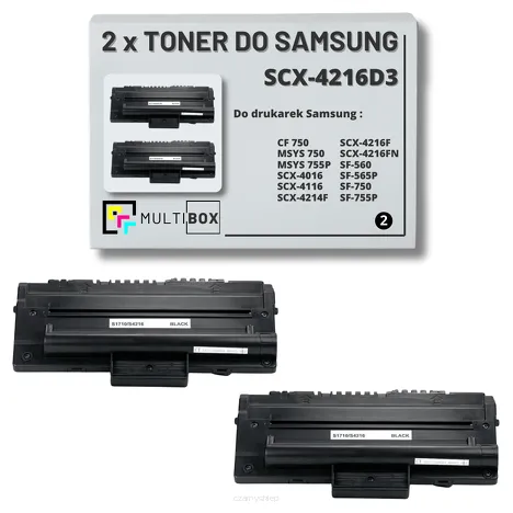 2-PAK Multibox Toner do SAMSUNG SCX4216 SCX4216D3 3K Zamiennik