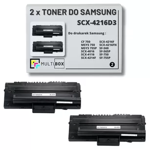 2-pak Toner do SAMSUNG SCX4216 SCX4216D3 3K Multibox Zamiennik