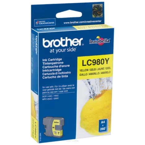 BROTHER tusz LC-980Y oryginalny żółty 260 stron