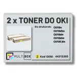 2-PAK Multibox Toner do OKI C610 44315305 yellow zamiennik - 2