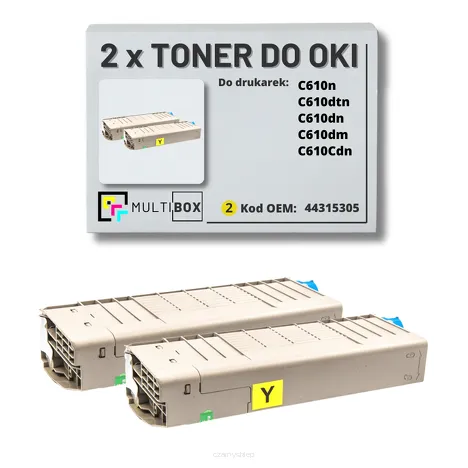 2-PAK Multibox Toner do OKI C610 44315305 yellow zamiennik