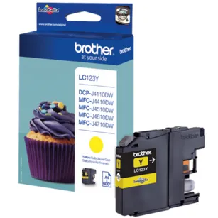 BROTHER tusz LC123Y oryginalny yellow 600 stron