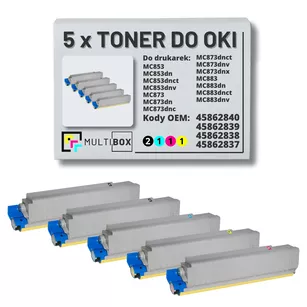 Toner do OKI MC853 MC873 5-pak black/cyan/magenta/yellow zamiennik Multibox