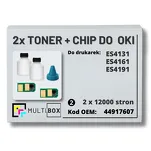 2-PAK Multibox Tonery + chipy do OKI ES4131 ES4161 ES4191 44917607 2x12,0K - 2