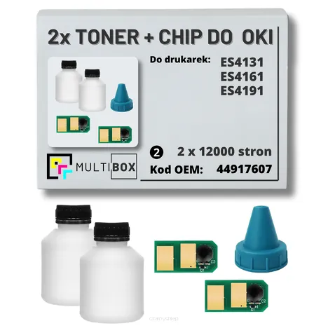 2-pak zestaw tonery + chipy do OKI ES4131 ES4161 ES4191 44917607 2x12,0K Multibox