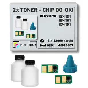 2-pak zestaw tonery + chipy do OKI ES4131 ES4161 ES4191 44917607 2x12,0K Multibox