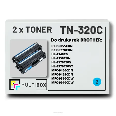 2-PAK Multibox Toner do BROTHER TN320C Cyan zamiennik