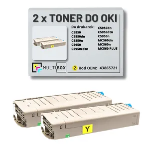 2-PAK Multibox Toner do OKI C5850 C5950 MC560 43865721 yellow zamiennik