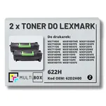 2-PAK Multibox Toner do LEXMARK MX710 MX711 622H 62D2H00 2x25.0K zamiennik - 2