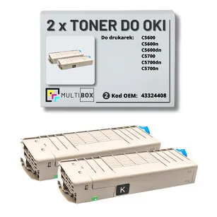 2-PAK Multibox Toner do OKI C5600 C5700 43324408 black zamiennik