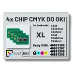 4-PAK Multibox zestaw Chipów CMYK do OKI C834 C844 XL 4x10,0K - 2