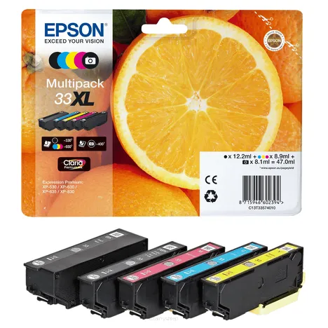 Epson tusz 33XL T3357 C13T33574011 5-pak oryginalny cyan / magenta / yellow / black/ photo black