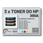 3-PAK Multibox Toner do HP 305A CMY CE411A CE412A CE413A zamiennik - 2