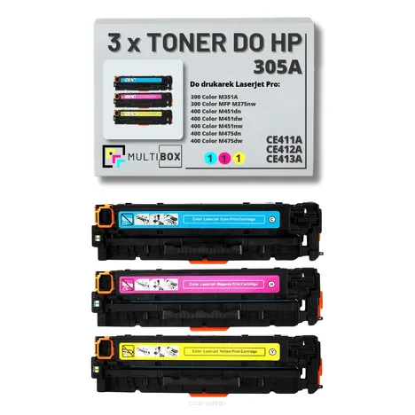 Toner do HP 305A 3-pak CMY CE411A CE412A CE413A zamiennik Multibox