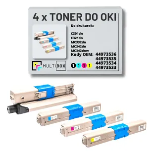 Toner do OKI C301 C321 MC332 MC342 4-pak black/cyan/magenta/yellow zamiennik Multibox