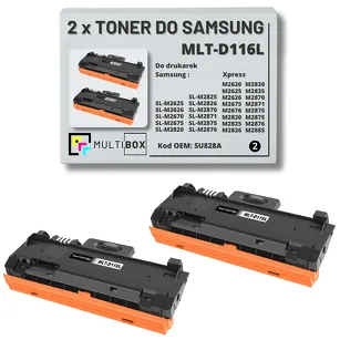 2-PAK Multibox Toner do SAMSUNG M2625 MLTD116L SU828A 3K Zamiennik