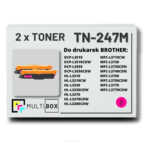 2-PAK Multibox Toner do BROTHER TN247M Magenta zamiennik