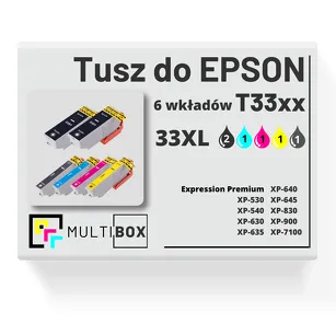 6-PAK Multibox tusz do EPSON 33XL T3351 T3361 T3362 T3363 T3364 cyan / magenta / yellow / black / photo black zamiennik