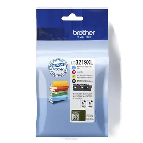 BROTHER tusz LC3219XLVAL oryginalny 4-pak CMYK 3000 + 3x1500 stron