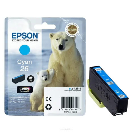 Epson tusz 26 T2612 C13T26124012 oryginalny cyan