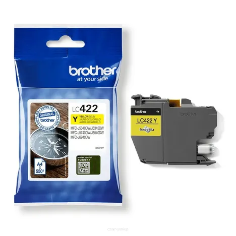 BROTHER tusz LC422Y oryginalny yellow 550 stron