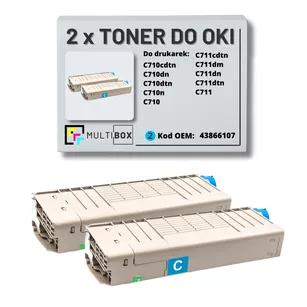 Toner do OKI C710 C711 43866107 2-pak cyan zamiennik Multibox