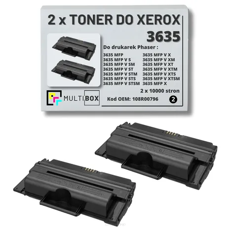 2-PAK Multibox Toner do XEROX 3635 108R00796 10K zamiennik