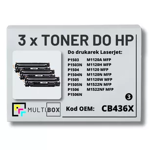 Toner do HP CB436X 36X P1505 M1120 3-pak Zamiennik Multibox