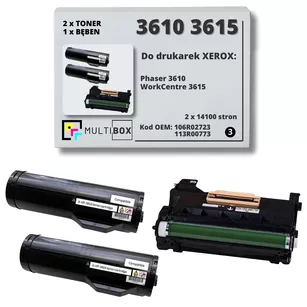 2x Toner + 1x Bęben do XEROX 3610 3615 106R02723 113R00773 2x14.1K/85.0K 3-pak Multibox zamiennik