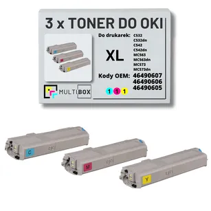 3-PAK Multibox Toner do OKI C532 MC563 XL cyan/magenta/yellow zamiennik